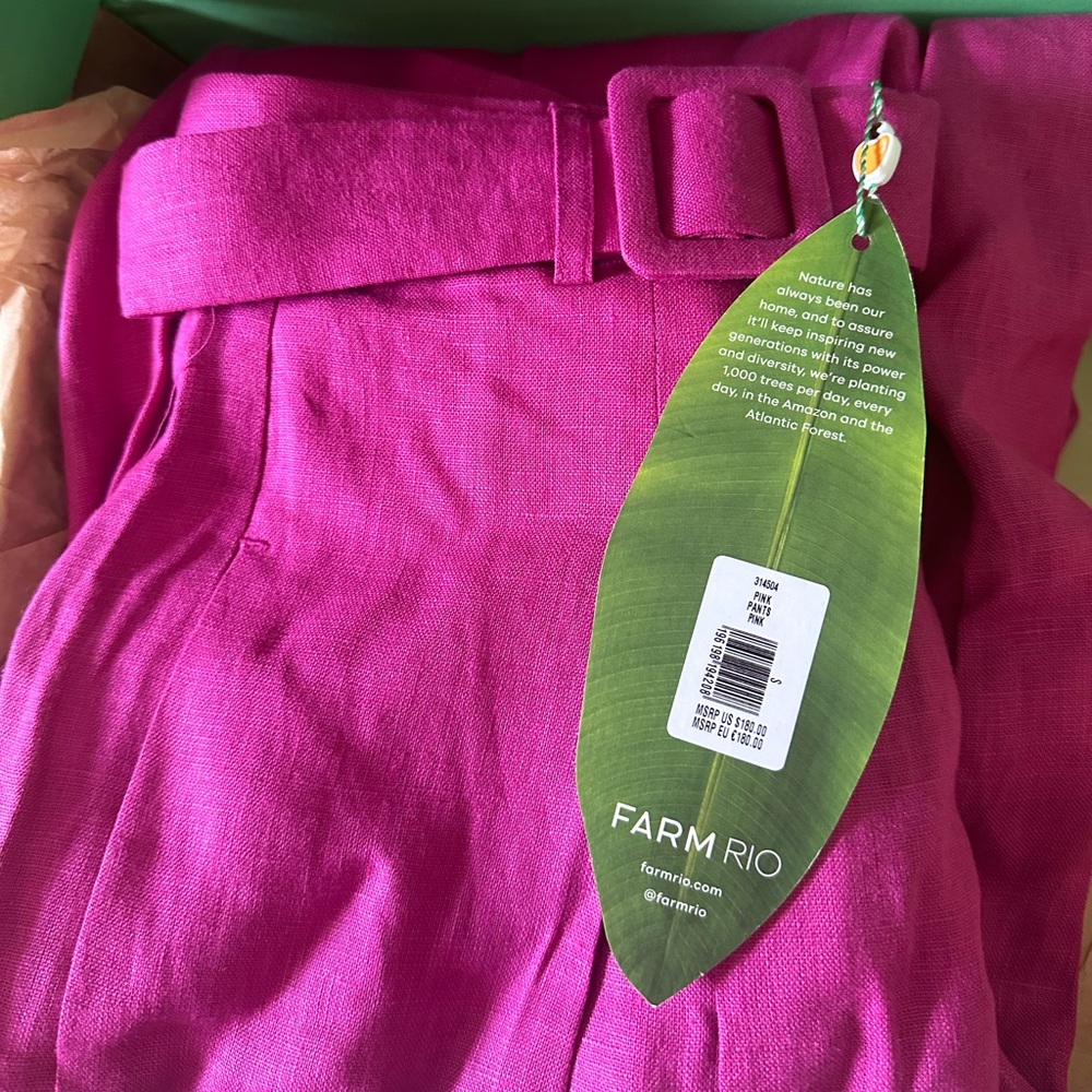 Farm Rio Pink Linen Pants - Picture 4 of 6